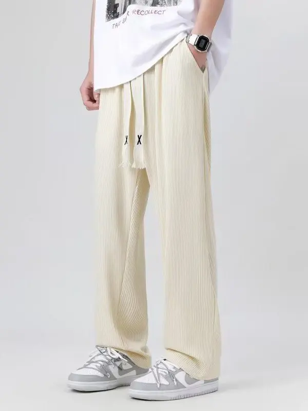 Ice Silk Dstring Casual Pants Men's Summer Thin Straight Leg Long Trousers Versatile Trendy Brand Casual Sport Pants
Ice Silk Dstring Casual Pants Men's Summer Thin Straight Leg Long Trousers Versatile Trendy Brand Casual Sport Pants