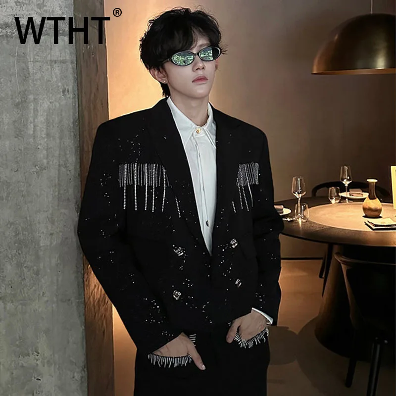 WTHT Fashion Men's Spliced Sequins Ribbon Design Blazer Coats Trendy 2025 Autumn Double-breasted Long Sleeves Jacket Male 2A1805
WTHT Fashion Men's Spliced Sequins Ribbon Design Blazer Coats Trendy 2025 Autumn Double-breasted Long Sleeves Jacket Male 2A1805