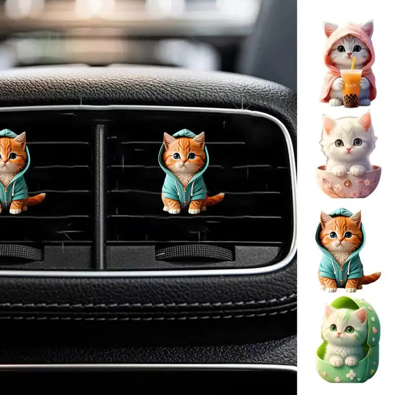 Cute Cat Acrylic 2D Air Vent Clip Car Aromatherapy Fragrance Diffuser, Air Freshener Decor Set for Car Interior
Cute Cat Acrylic 2D Air Vent Clip Car Aromatherapy Fragrance Diffuser, Air Freshener Decor Set for Car Interior
