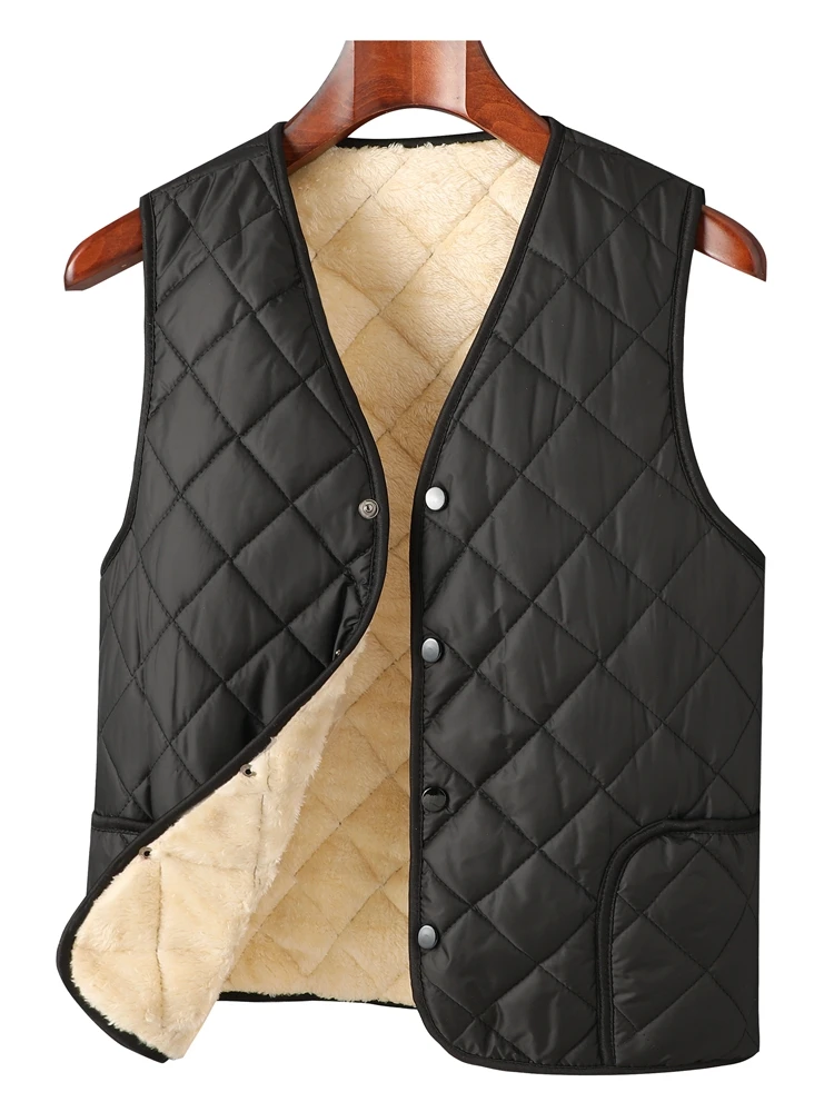 Thickened Fleece Warmth Men's Vest Winter Fashion City Style V-Neck Padded Jacket Grandpa Style Dad Autumn Winter Clothing
Thickened Fleece Warmth Men's Vest Winter Fashion City Style V-Neck Padded Jacket Grandpa Style Dad Autumn Winter Clothing
