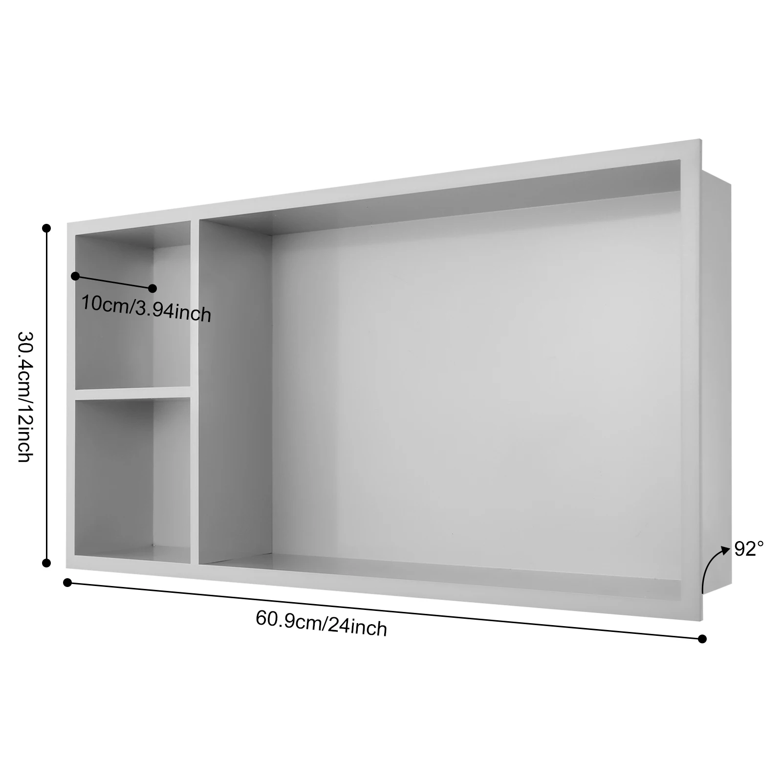 Silver 24*12*3.94in Shower Niche, Wall Niche with Shelf, Recessed Niche for Bathroom, Bedrooms, Living Rooms, Offices Storage
Silver 24*12*3.94in Shower Niche, Wall Niche with Shelf, Recessed Niche for Bathroom, Bedrooms, Living Rooms, Offices Storage