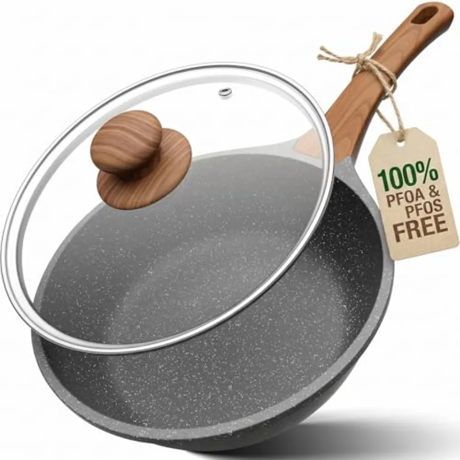 10 Inch Nonstick Skillet with Lid, 3.5 QT Deep Frying Pan, Granite Non Stick Saute Pan with Helper Handle, Everyday Cooking Pan
10 Inch Nonstick Skillet with Lid, 3.5 QT Deep Frying Pan, Granite Non Stick Saute Pan with Helper Handle, Everyday Cooking Pan