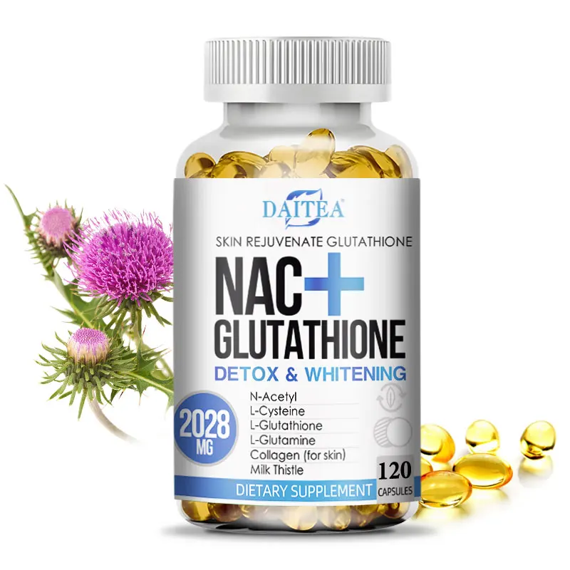 Daitea NAC Supplement - Milk Thistle Glutathione Collagen Capsules - Skin Health & Vitality, Detoxification, Immune Support
Daitea NAC Supplement - Milk Thistle Glutathione Collagen Capsules - Skin Health & Vitality, Detoxification, Immune Support