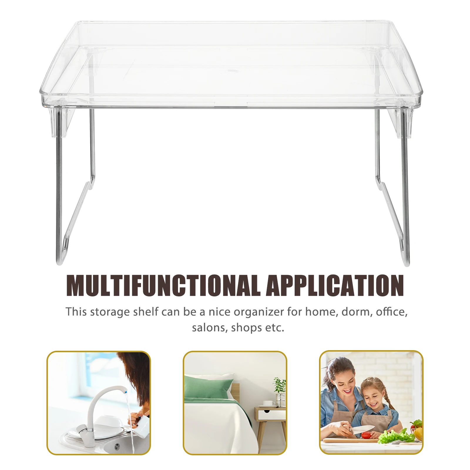 Transparent Folding Rack Storage Shelves Organizer Desktop Riser Stand for Clear Shelf
Transparent Folding Rack Storage Shelves Organizer Desktop Riser Stand for Clear Shelf