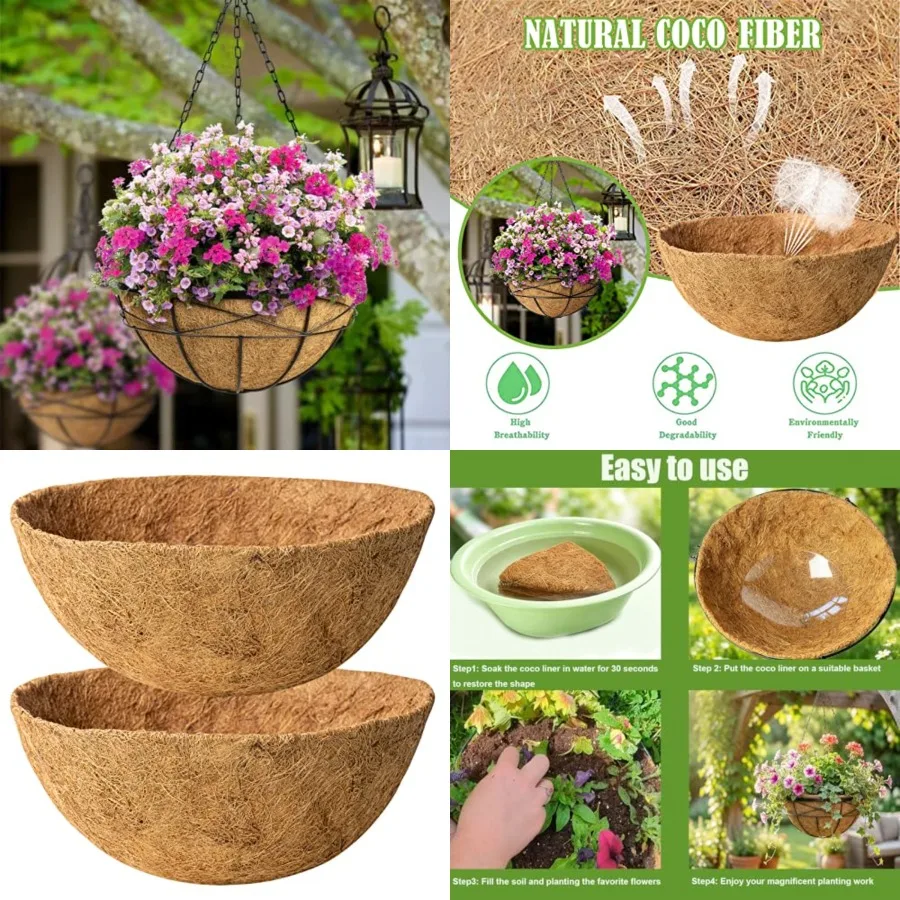 Natural Coconut Fiber Liner for planters Coco Replacement Liners for Hanging Flower Basket Planter Extra Large Coco Coir Pots f
Natural Coconut Fiber Liner for planters Coco Replacement Liners for Hanging Flower Basket Planter Extra Large Coco Coir Pots f