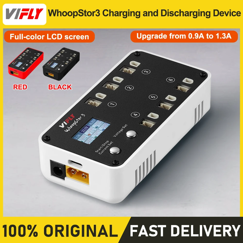 VIFLY WhoopStor 3 V3 6 портов 1S LIPO зарядное устройство разрядное устройство функция хранения цветной ЖК-дисплей для RC FPV BT2.0 PH2.0
VIFLY WhoopStor 3 V3 6 портов 1S LIPO зарядное устройство разрядное устройство функция хранения цветной ЖК-дисплей для RC FPV BT2.0 PH2.0