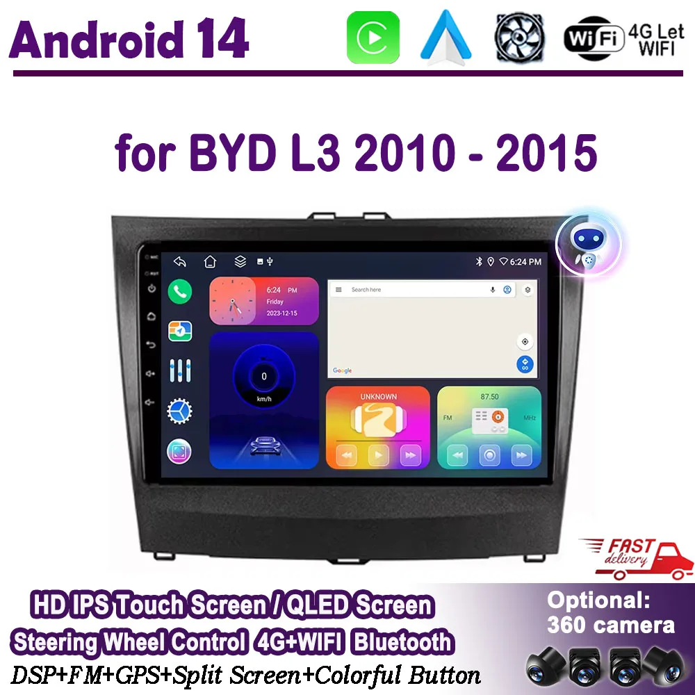for BYD L3 2010 2011 2012 2013 2014 2015 Android 14 Carplay QLED Screen Car Multimedia Video Player GPS Navigation DSP Stereo
for BYD L3 2010 2011 2012 2013 2014 2015 Android 14 Carplay QLED Screen Car Multimedia Video Player GPS Navigation DSP Stereo