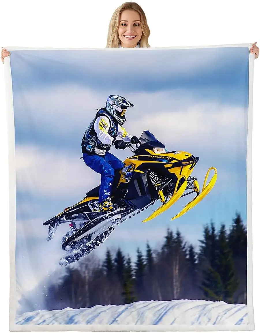 Snowmobile rider blanket winter sports action scene soft throw outdoor adventure decor mountain landscape bedroom textile
Snowmobile rider blanket winter sports action scene soft throw outdoor adventure decor mountain landscape bedroom textile