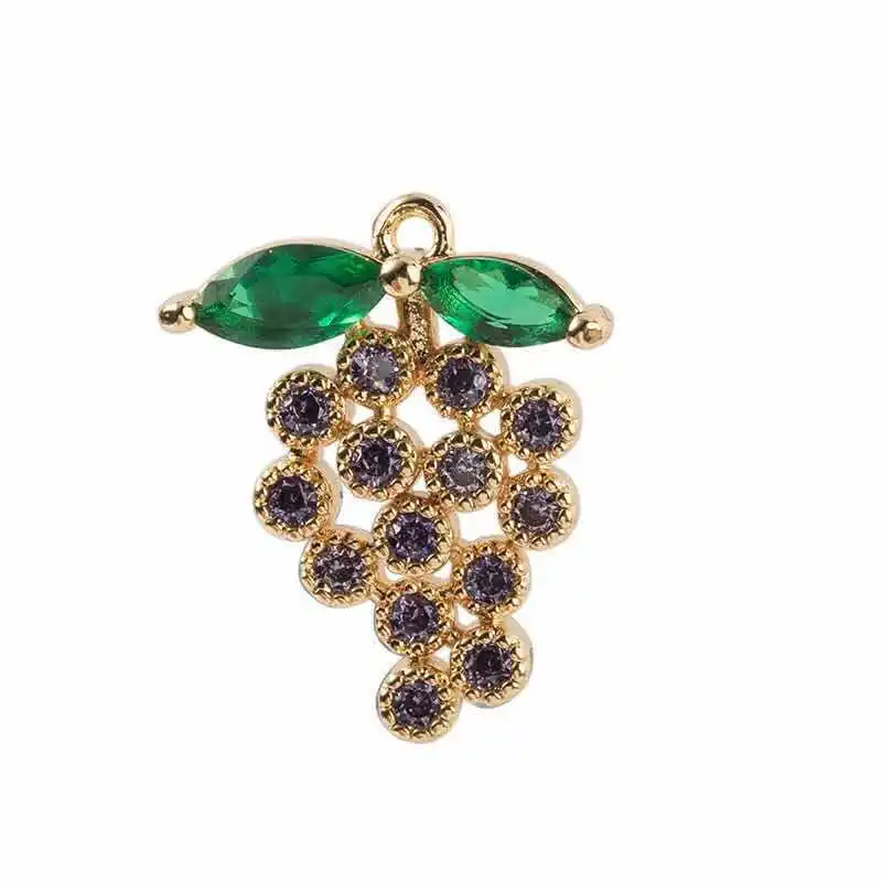 16*12MM Color Retention Real Gold Plated Copper Zircon Fruit Grapes Pendants Charms DIY Jewelry Making Findings Accessories
16*12MM Color Retention Real Gold Plated Copper Zircon Fruit Grapes Pendants Charms DIY Jewelry Making Findings Accessories