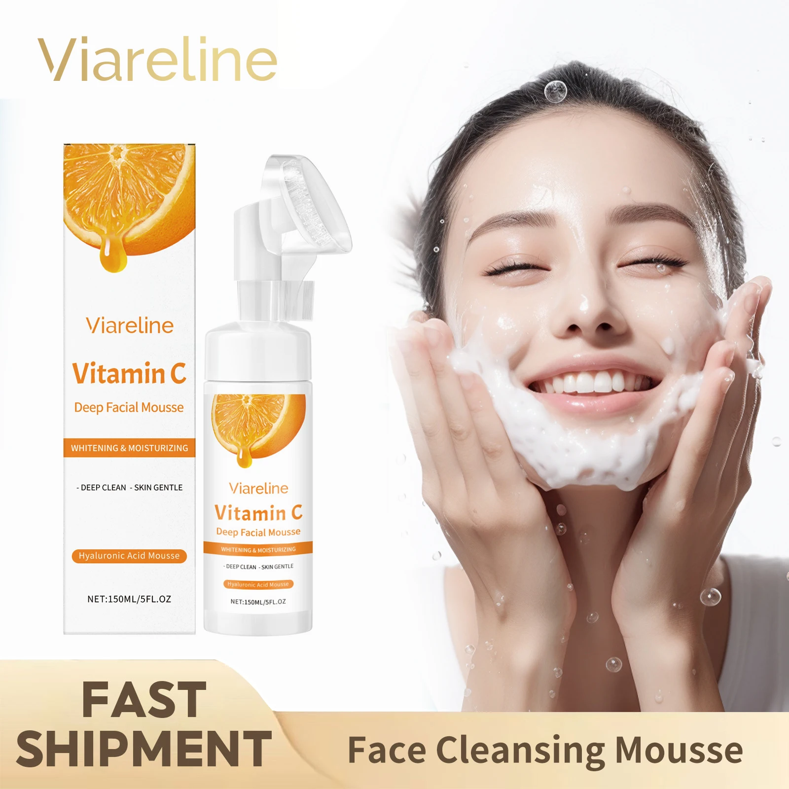 Vitamin C Facial Cleanser Deep Cleansing Oil Control Reduce Blackhead Remove Pore Clogging Moisturize Firm Face Cleansing Mousse
Vitamin C Facial Cleanser Deep Cleansing Oil Control Reduce Blackhead Remove Pore Clogging Moisturize Firm Face Cleansing Mousse