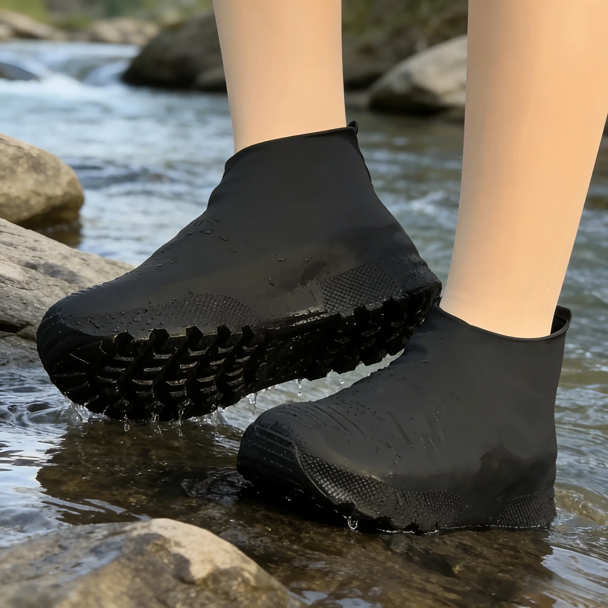 Black Latex Waterproof Shoe Covers - Heavy Duty Anti-Slip Rain Boots for Hiking, Cycling & Daily Use
Black Latex Waterproof Shoe Covers - Heavy Duty Anti-Slip Rain Boots for Hiking, Cycling & Daily Use