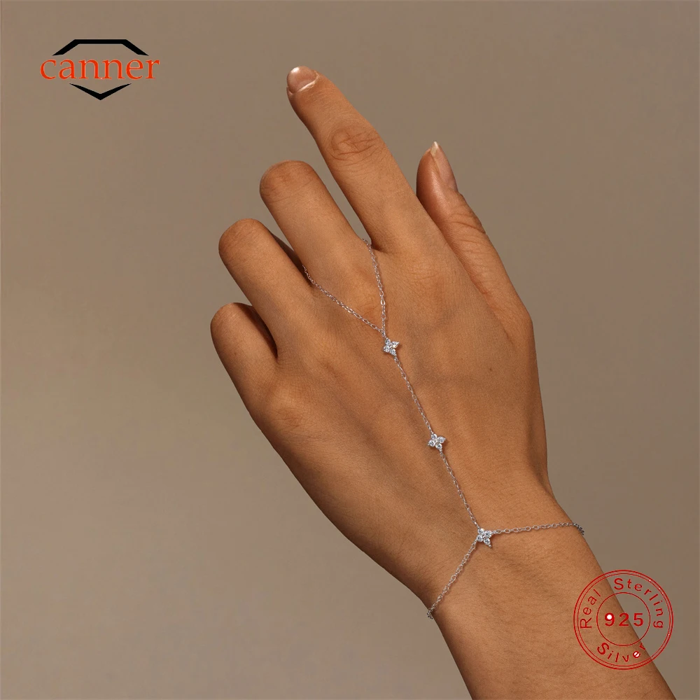CANNER Moissanite Sparking Four Leaf Flower Stacked Bracelet With Finger Chain Ins Hand Chain Bracelet Accessories Party Jewelry
CANNER Moissanite Sparking Four Leaf Flower Stacked Bracelet With Finger Chain Ins Hand Chain Bracelet Accessories Party Jewelry