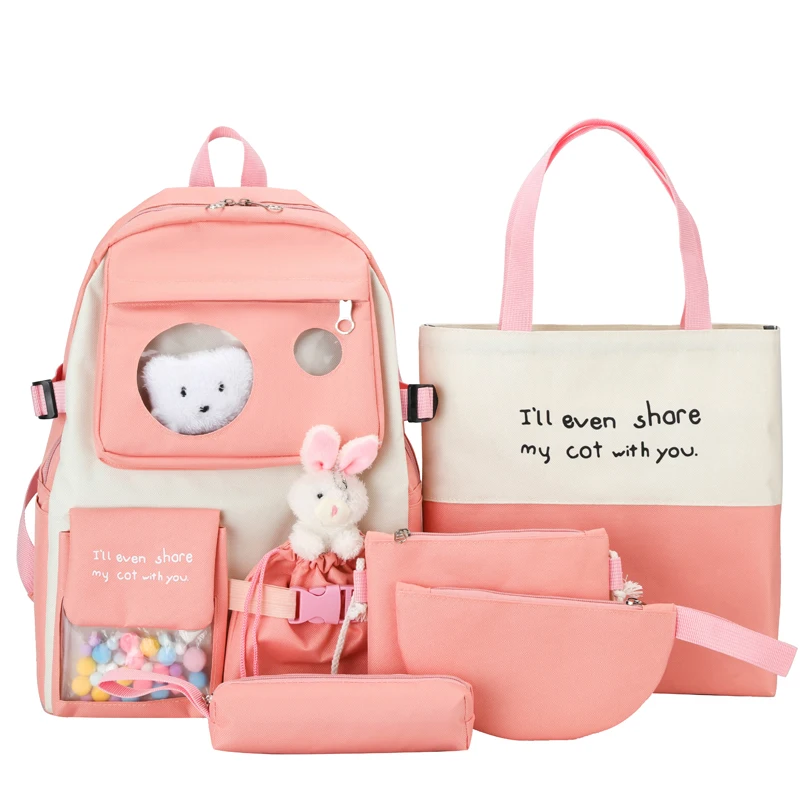 6 piece set backpack colored balls student bag and pencil case cute rabbit school bags for teenger girls kids' luggage backpacks
6 piece set backpack colored balls student bag and pencil case cute rabbit school bags for teenger girls kids' luggage backpacks