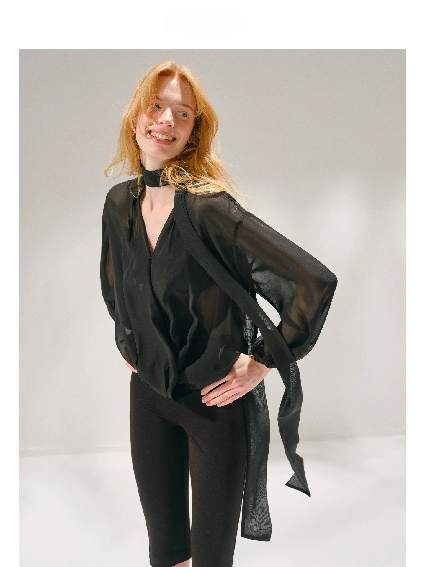Skin-friendly Lightweight Ving Ve Women's Casual Loose Long Sleeve Shirt Transparent Mesh Necktie Chiffon Breathable Top
Skin-friendly Lightweight Ving Ve Women's Casual Loose Long Sleeve Shirt Transparent Mesh Necktie Chiffon Breathable Top