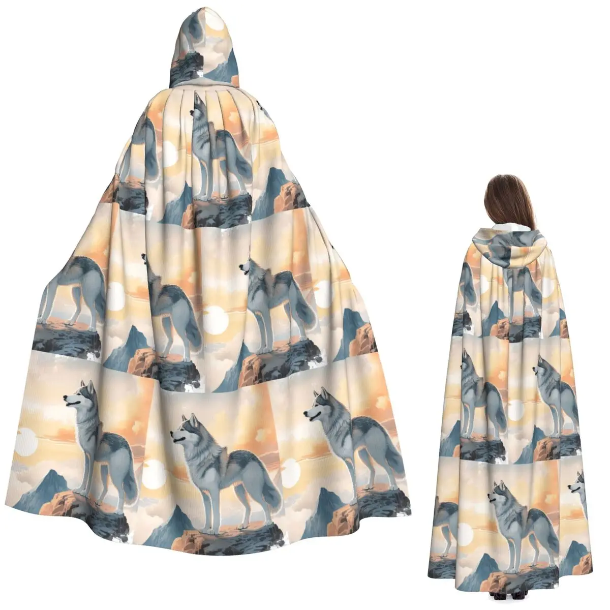 Siberian Husky In The Mountains Long Hooded Cloak Witch Medieval Costume Cosplay Cape HalloweenCoat Adult Unisex
Siberian Husky In The Mountains Long Hooded Cloak Witch Medieval Costume Cosplay Cape HalloweenCoat Adult Unisex