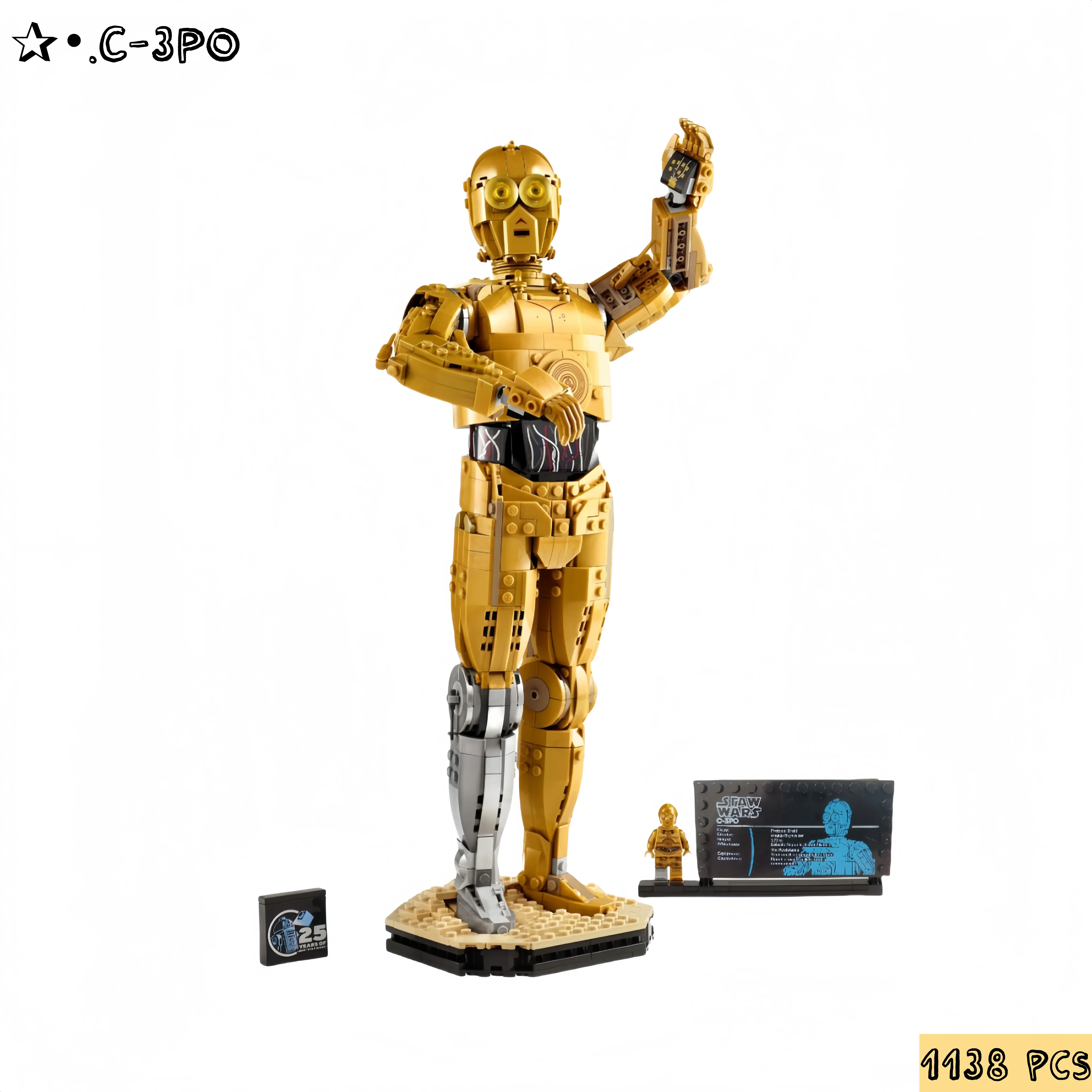 In Stock 1138pcs Star Battle C 3PO Robot 75398 Desktop decoration Bricks Assemble display Puzzle Blocks Model For Birthday Gift
In Stock 1138pcs Star Battle C 3PO Robot 75398 Desktop decoration Bricks Assemble display Puzzle Blocks Model For Birthday Gift