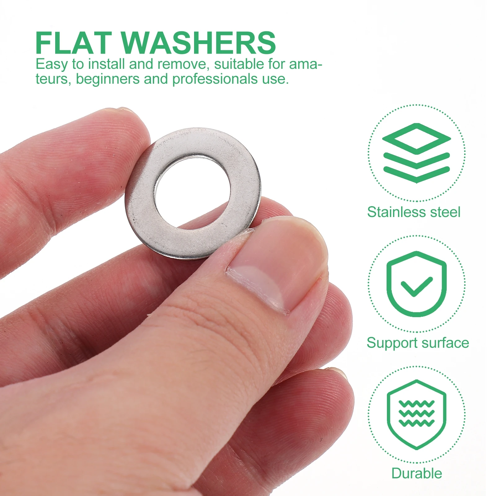 580 Flat Washers Stainless Steel Gaskets Repair Parts Joint Rings Masonry Fasteners Easy Install Remove Gifts
580 Flat Washers Stainless Steel Gaskets Repair Parts Joint Rings Masonry Fasteners Easy Install Remove Gifts