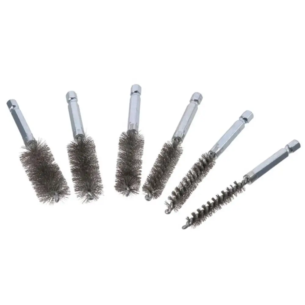 6PCS with 1/4" Hex Shank Stainless Steel Bore Brush Different Sizes 8/10/12/15/17/19MM Bore Cleaning Brush Set
6PCS with 1/4" Hex Shank Stainless Steel Bore Brush Different Sizes 8/10/12/15/17/19MM Bore Cleaning Brush Set