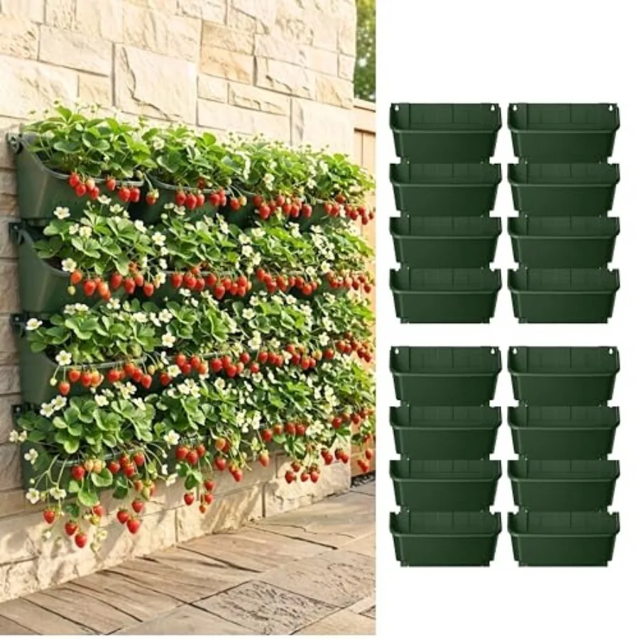 LaLaGreen Vertical Garden Planter Pack 13 Inch Dark Green Wall Mounted Hanging Plant Pots for Outdoor Garden Green Wall and Pla
LaLaGreen Vertical Garden Planter Pack 13 Inch Dark Green Wall Mounted Hanging Plant Pots for Outdoor Garden Green Wall and Pla