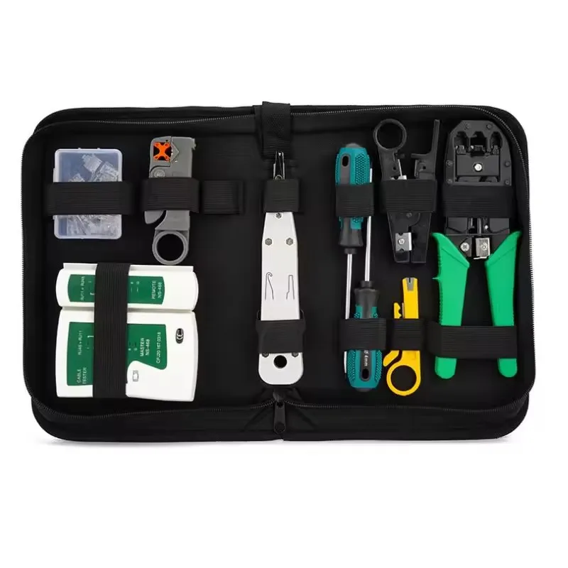 Computer Network 14pcs Crimper Cutter Stripper Cable Testing Hand Tool Set RJ45/12/11 Lan Network Tool Kit Set
Computer Network 14pcs Crimper Cutter Stripper Cable Testing Hand Tool Set RJ45/12/11 Lan Network Tool Kit Set