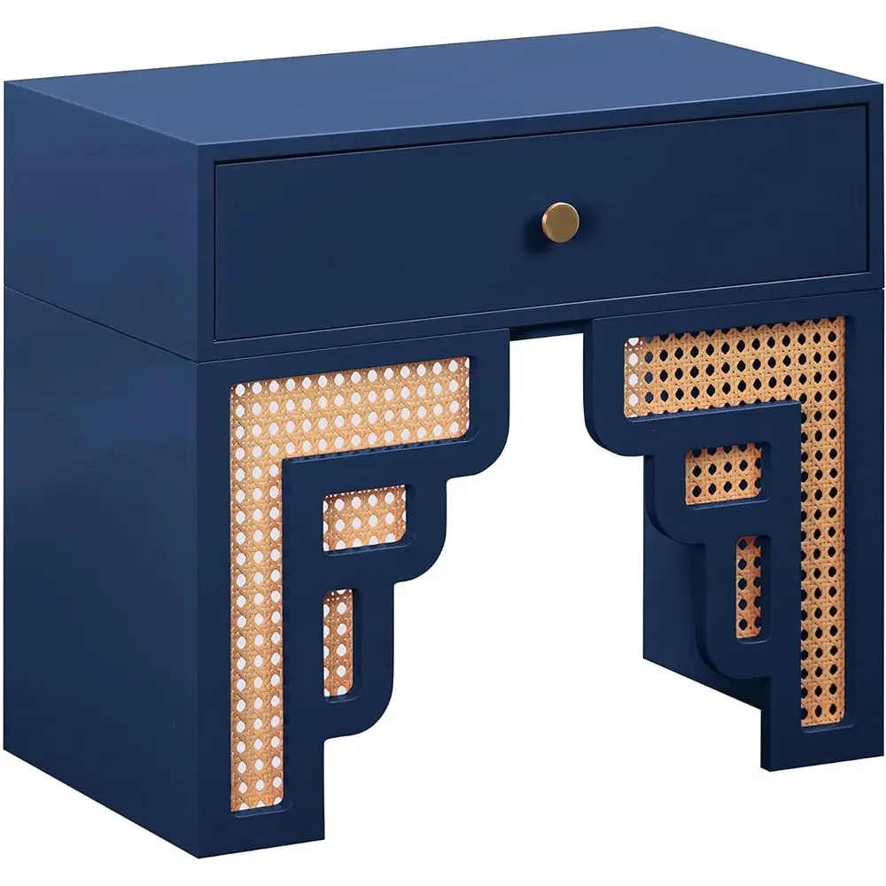 Midnight Navy Wicker Bedside Table
Midnight Navy Wicker Bedside Table