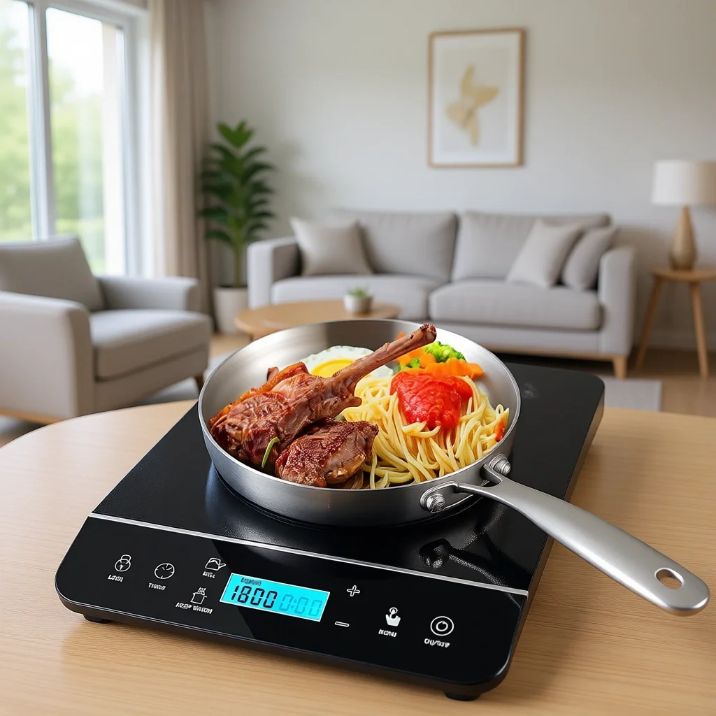 1800W portable induction cooker 10-speed temperature control, regular shutdown, automatic pot inspection, child lock, touch LED
1800W portable induction cooker 10-speed temperature control, regular shutdown, automatic pot inspection, child lock, touch LED