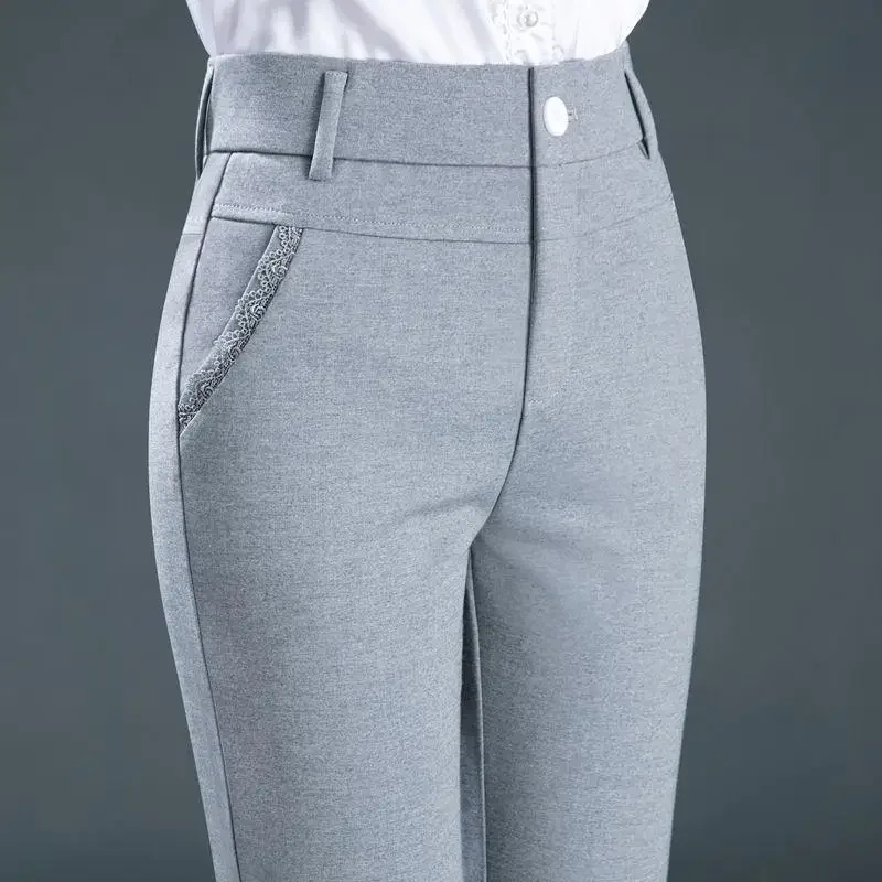 Fashion New Women Straight Pants Spring Autumn Loose Casual Pockets Zipper High Waist Slim Thin Pencil Suits Trousers E6382
Fashion New Women Straight Pants Spring Autumn Loose Casual Pockets Zipper High Waist Slim Thin Pencil Suits Trousers E6382