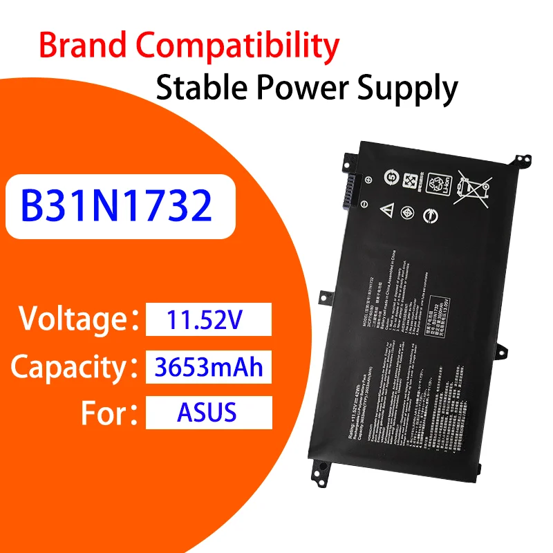 Высококачественная сменная батарея для ноутбука ASUS B31N1732 ZenBook S2 S4300F S4300U X430FN VX60G, 3653 мАч, 11.52 В, литий-ионная.
Высококачественная сменная батарея для ноутбука ASUS B31N1732 ZenBook S2 S4300F S4300U X430FN VX60G, 3653 мАч, 11.52 В, литий-ионная.