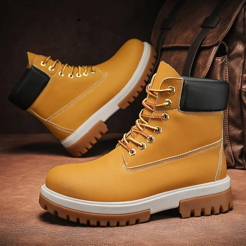 Outdoor Mountaineering Work Boots for Men: 2025 New Big Yellow Boots, High-Top Height-Increasing British Style Durable Work Shoe
Outdoor Mountaineering Work Boots for Men: 2025 New Big Yellow Boots, High-Top Height-Increasing British Style Durable Work Shoe