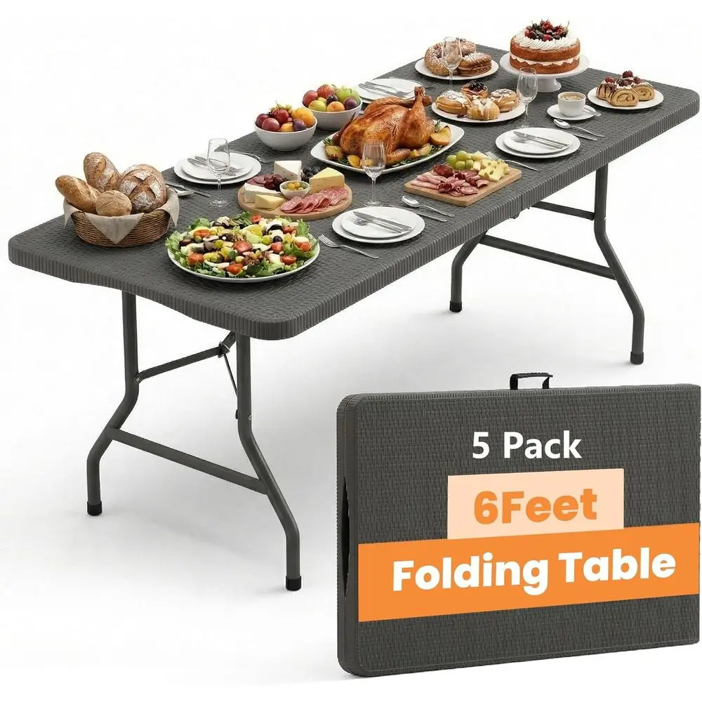 Portable Brown Rattan Plastic Outdoor Dining Table, Ideal for Parties, Weddings, and Events, Heavy-Duty with Handle & Safety Loc
Portable Brown Rattan Plastic Outdoor Dining Table, Ideal for Parties, Weddings, and Events, Heavy-Duty with Handle & Safety Loc