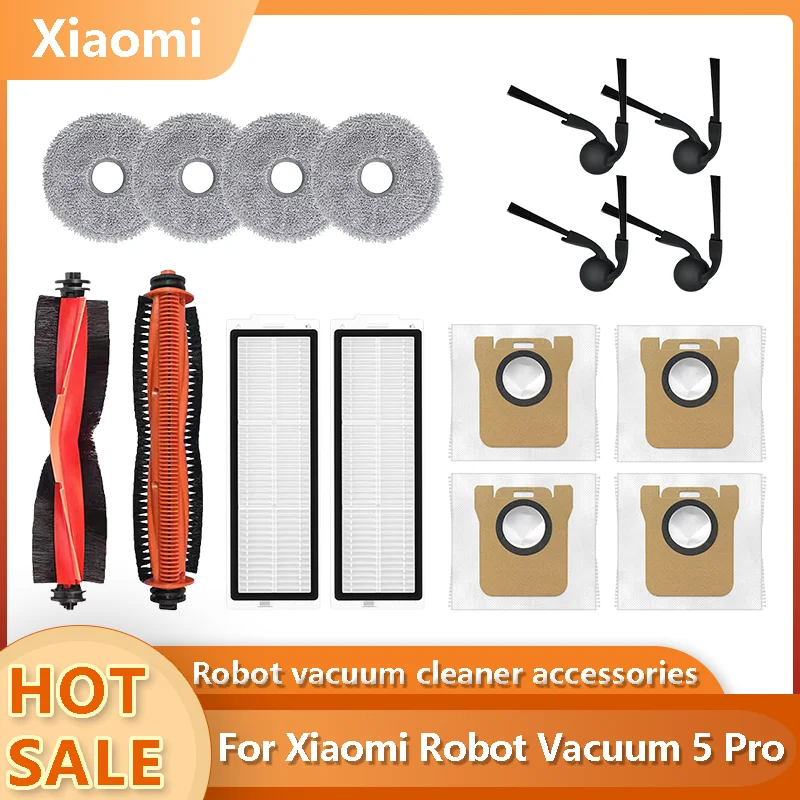 For Xiaomi Robot Vacuum 5 Pro / OV21GL Cleaner Accessories Main Brush Side Brush Hepa Filter Mop Cloth Dust Bag Parts Spare
For Xiaomi Robot Vacuum 5 Pro / OV21GL Cleaner Accessories Main Brush Side Brush Hepa Filter Mop Cloth Dust Bag Parts Spare