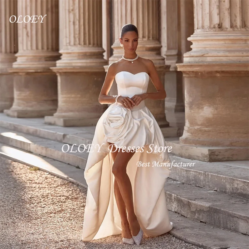 OLOEY Modern Satin A-Line Wedding Dresses Women Strapless Open Back Pleat Flower Sleeveless Bridal Gowns Customized
OLOEY Modern Satin A-Line Wedding Dresses Women Strapless Open Back Pleat Flower Sleeveless Bridal Gowns Customized