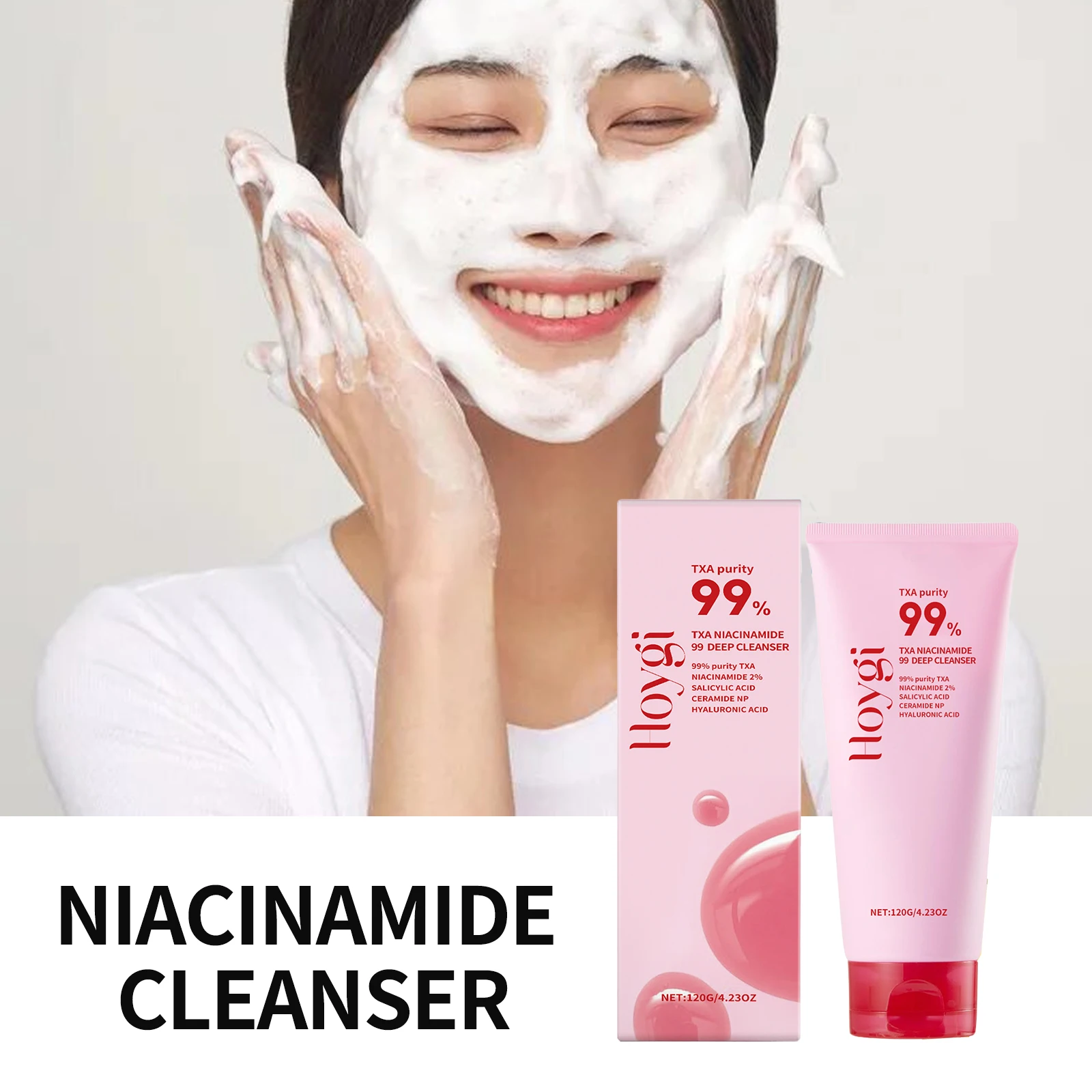 Niacinamide Facial Cleanser Salicylic Acid Face Wash Oil Control Shrink Pores Whitening Moisturizing Anti Acne Skin Care Product
Niacinamide Facial Cleanser Salicylic Acid Face Wash Oil Control Shrink Pores Whitening Moisturizing Anti Acne Skin Care Product