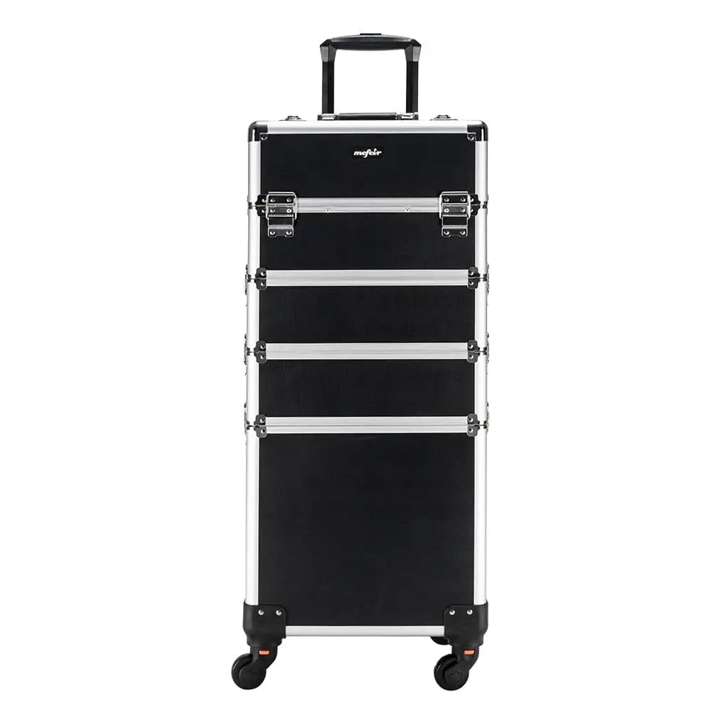 4-in-1 Rolling Makeup Train Case, Travel Organizer, Cosmetic Display Suitcase with Lockable Wheels (Black)
4-in-1 Rolling Makeup Train Case, Travel Organizer, Cosmetic Display Suitcase with Lockable Wheels (Black)