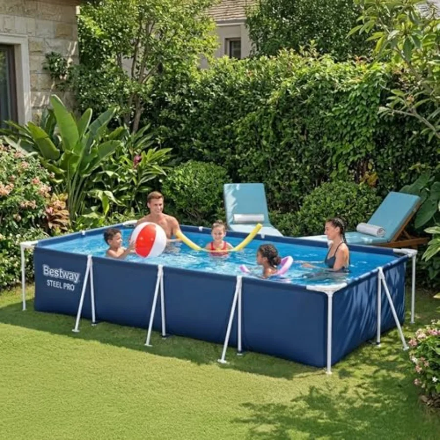 13 Foot x 32 Inch Rectangular Above Ground Outdoor Pool Steel Framed Vinyl Swimming Pool with 1,506 Gallon Water Capacity, Blue
13 Foot x 32 Inch Rectangular Above Ground Outdoor Pool Steel Framed Vinyl Swimming Pool with 1,506 Gallon Water Capacity, Blue