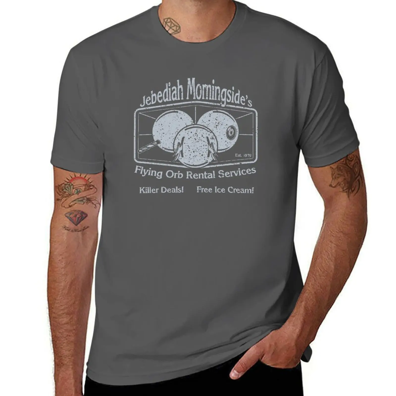 Jebediah Murningside's Flying Orbs T-Shirt Casual Basic Street Style T-Shirt
Jebediah Murningside's Flying Orbs T-Shirt Casual Basic Street Style T-Shirt