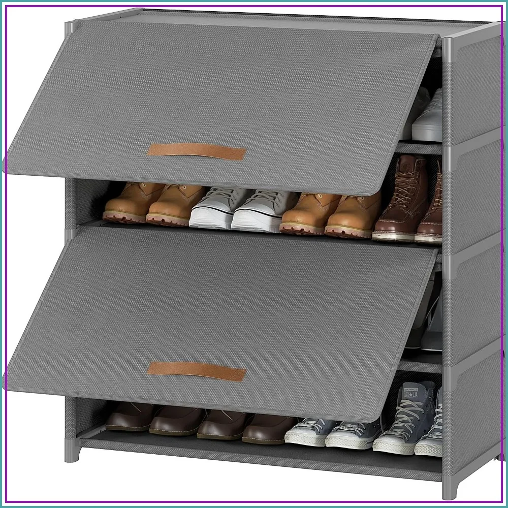 5 Tier Shoe Rack with Door, 20 Pair Plastic Shoe Storage Organizer for Closet Entryway Hallway Bedroom Grey
5 Tier Shoe Rack with Door, 20 Pair Plastic Shoe Storage Organizer for Closet Entryway Hallway Bedroom Grey