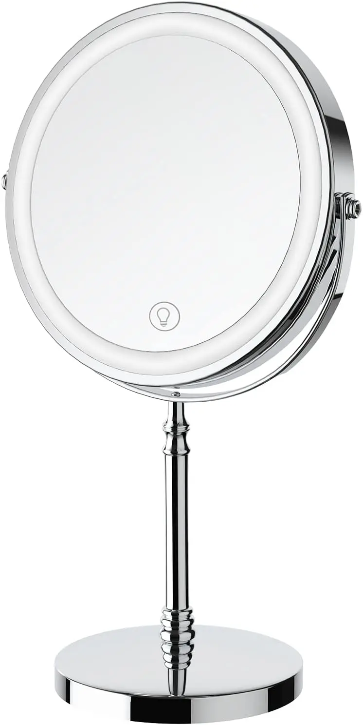 Rechargeable Double-Sided Makeup Mirror, 3000mAh, 1X/10X Magnification, 3 Colors & Stepless Dimming, Gift for Women
Rechargeable Double-Sided Makeup Mirror, 3000mAh, 1X/10X Magnification, 3 Colors & Stepless Dimming, Gift for Women