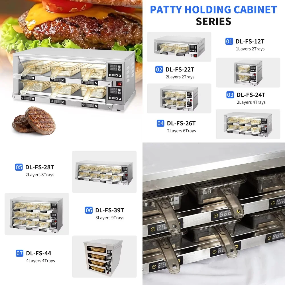 2 Layers Commercial Hamburger Patty Chute Warmer Cabinet for Fast Food Restaurant Equipment with Large Capacity 2 4 6 8
2 Layers Commercial Hamburger Patty Chute Warmer Cabinet for Fast Food Restaurant Equipment with Large Capacity 2 4 6 8