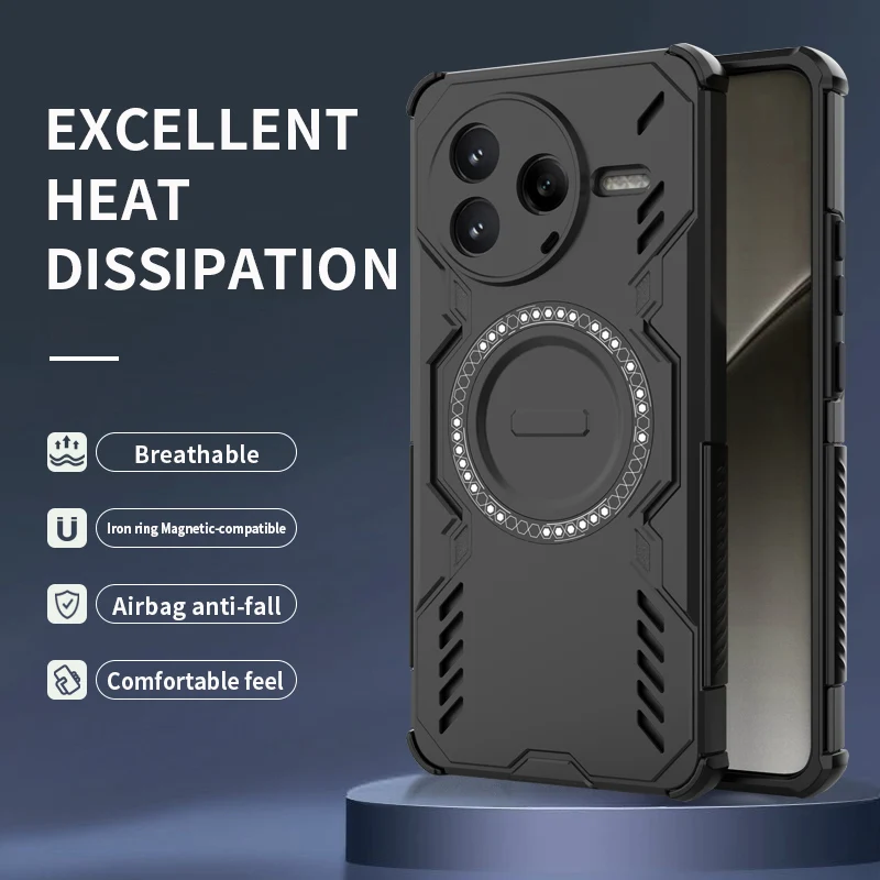 For POCO F7 Pro F7 Ultra Mecha Heat Dissipation Four Corners Air Cushion Anti-Drop Powerful Magnetic Non-Charging Phone Case
For POCO F7 Pro F7 Ultra Mecha Heat Dissipation Four Corners Air Cushion Anti-Drop Powerful Magnetic Non-Charging Phone Case
