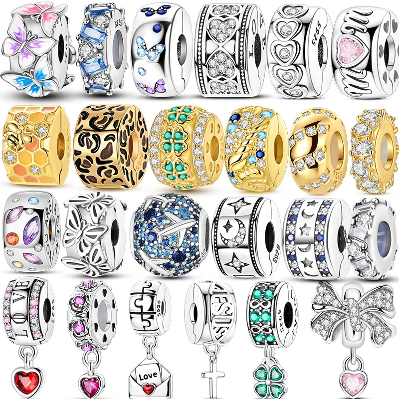 Clip Charms New 925 Sterling Silver Clasp Charm Silicone Spacer Bead Fit Original Bracelet Necklace DIY Charm Jewelry Women Gi
Clip Charms New 925 Sterling Silver Clasp Charm Silicone Spacer Bead Fit Original Bracelet Necklace DIY Charm Jewelry Women Gi