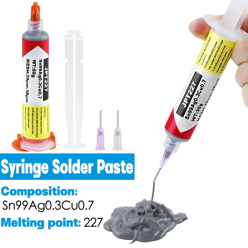 Sn99Ag0.3Cu0.7 Solder Paste No Cleaning Required Solder Paste High Temperature Flux For Soldering Led Smd Repair Pcb Ic
Sn99Ag0.3Cu0.7 Solder Paste No Cleaning Required Solder Paste High Temperature Flux For Soldering Led Smd Repair Pcb Ic