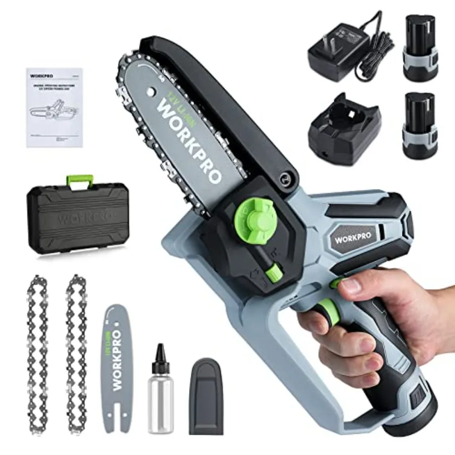 Garden tree branch pruning: compact 6.3 cordless electric mini chainsaw, lightweight plastic body, black-gray color, one-hand o
Garden tree branch pruning: compact 6.3 cordless electric mini chainsaw, lightweight plastic body, black-gray color, one-hand o