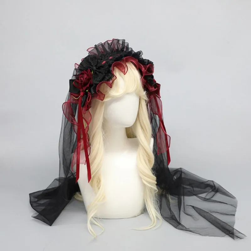 Handmade Gothic Lolita Deep Red Rose Flower Hair Headband Vintage Festival Boho Goth Veil Hairs Accessories Black
Handmade Gothic Lolita Deep Red Rose Flower Hair Headband Vintage Festival Boho Goth Veil Hairs Accessories Black