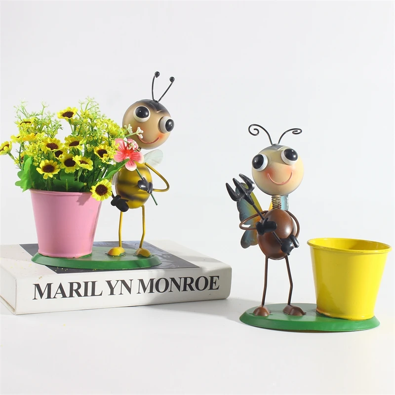 Metal Flower Pots For Succulents With Bee And Animal Figurines Indoor Outdoor Garden Planters Home Office Gardening Decorations
Metal Flower Pots For Succulents With Bee And Animal Figurines Indoor Outdoor Garden Planters Home Office Gardening Decorations