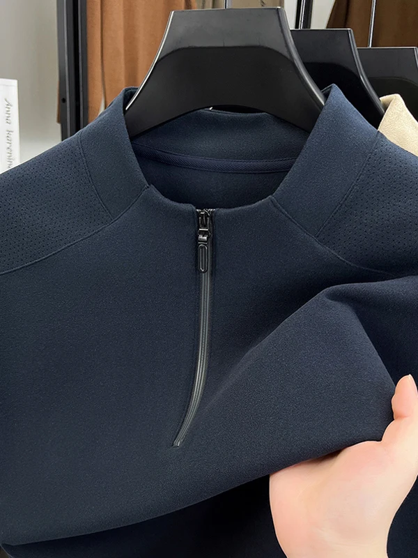High-End Double-Sided Fleece Base Shirt Hoodie Men's Half-High Zipper Stand Collar Warm Underwear Mid-Age Long Sleeve T-Shirt
High-End Double-Sided Fleece Base Shirt Hoodie Men's Half-High Zipper Stand Collar Warm Underwear Mid-Age Long Sleeve T-Shirt
