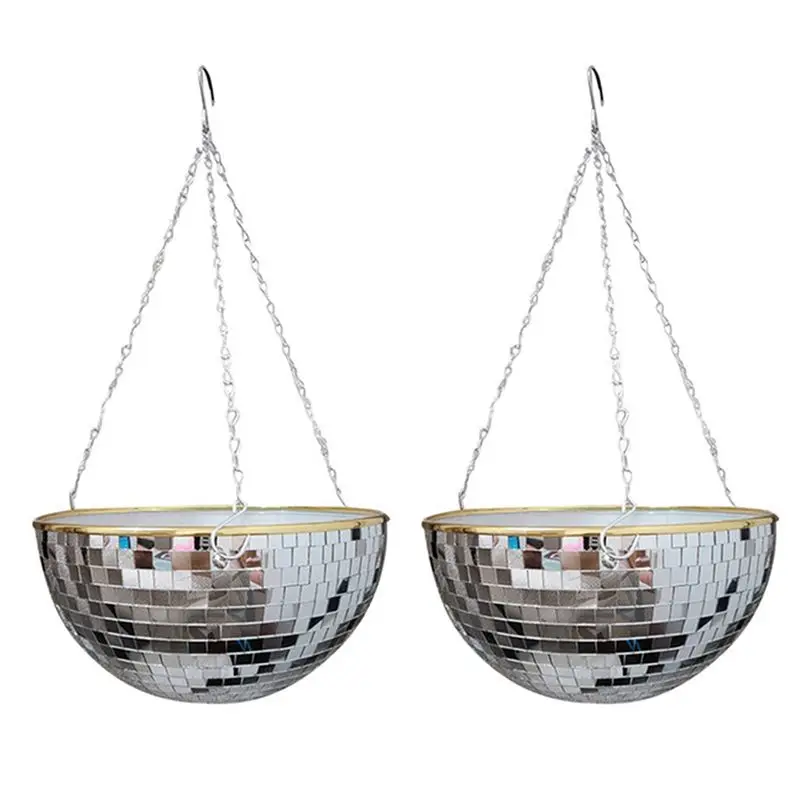 A84E-2X Disco Ball Planter Shape Hanging Vase Flower Planter Pots With Drainage Mirror Hanging Basket Garden Decoration-XL
A84E-2X Disco Ball Planter Shape Hanging Vase Flower Planter Pots With Drainage Mirror Hanging Basket Garden Decoration-XL