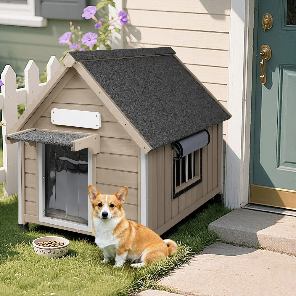 Dog House Outdoor Indoor for Small to Medium Dogs with Window, Anti-Chewing Iron Frame, Weatherproof Doghouse Kennel Puppy Shelt
Dog House Outdoor Indoor for Small to Medium Dogs with Window, Anti-Chewing Iron Frame, Weatherproof Doghouse Kennel Puppy Shelt