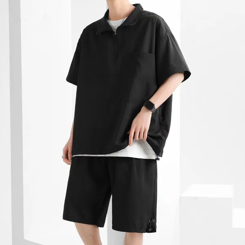 Quick-drying Ice Silk Thin Sports Suit Summer Men's Casual Short-sleeved Shorts Two-piece Outdoor Running Breathable Tracksuit
Quick-drying Ice Silk Thin Sports Suit Summer Men's Casual Short-sleeved Shorts Two-piece Outdoor Running Breathable Tracksuit
