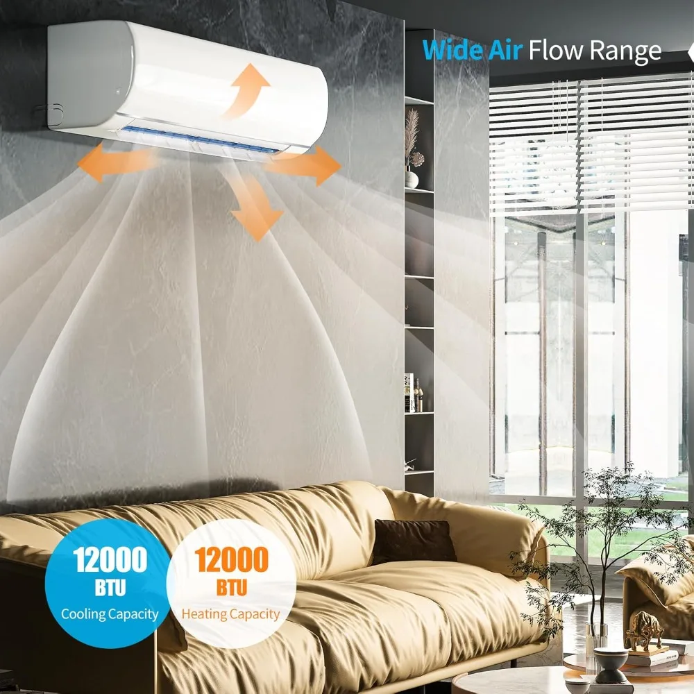 12000BTU Mini Split System Air Conditioner with Heat Pump, 115V Energy Saving AC/Heating System with Inverter, 20SEER Split Air
12000BTU Mini Split System Air Conditioner with Heat Pump, 115V Energy Saving AC/Heating System with Inverter, 20SEER Split Air